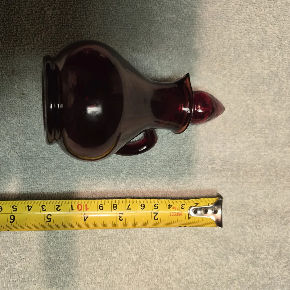 Vintage AVON RUBY RED GLASS CRUET STRAWBERRY BATH FOAM 4 OZ Glass Only